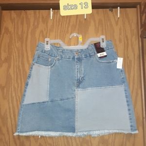 Sexy patchwork denim mini size 13